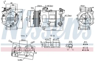 Compresor climatizare aer conditionat potrivit FIAT TALENTO; NISSAN NV300, NV400, PRIMASTAR; OPEL MOVANO B, VIVARO B; RENAULT LATITUDE, MASTER III, TRAFIC III 1.6D 2.0D 2.3D 09.06