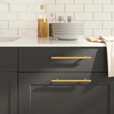 vidaXL Mânere de dulap, 10 buc., auriu, distanță între găuri 160 mm lungime totală 224 mm, oțel inoxidabil