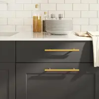 vidaXL Mânere de dulap, 10 buc., auriu, distanță între găuri 160 mm lungime totală 224 mm, oțel inoxidabil