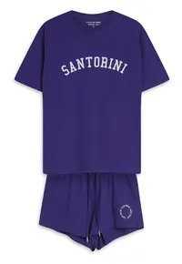 Pijama dama Nimes albastru - Text