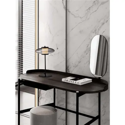 Veioza SKIA Touch Dimabil Nisipiu Negru Metal & Fumuriu Gray Sticla LED 8 Wat 220-240 Volt 221Lm 3000K IP20