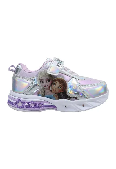 Pantofi sport cu model si LED-uri - Lila/Argintiu