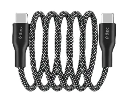 Cablu ttec - AlumiCable Stick, Type-C/Type-C, 60W, gri