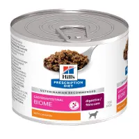HILL'S Prescription Diet Gastrointestinal Biome, XS-XL, Pui, dietă veterinară, conservă hrană umedă câini, sistem digestiv, (pate), 370g