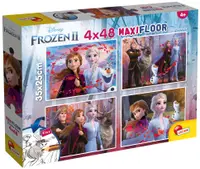 Puzzle cu două fețe Lisciani pentru colorare 4 х 48 piese - Regatul Înghețat 2