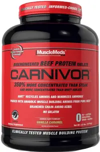 Carnivor Beef Protein, vanilie și caramel, 1775 g, Muscle Meds