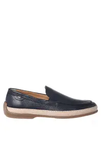 Pantofi loafer din piele cu monograma discreta - Albastru