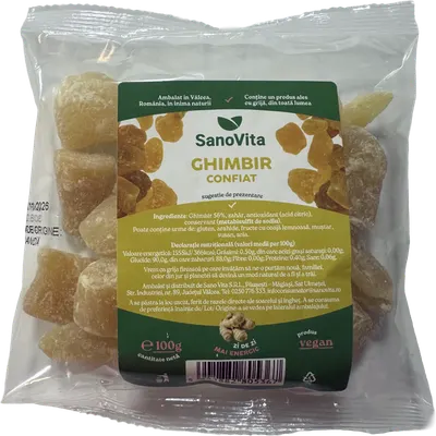 Ghimbir confiat, 100g, SanoVita