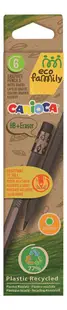Set creioane cu radiera Carioca Eco Family - HB, negre, 6 bucati