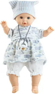 Păpușă Paola Reina Alex & Sonia - Sonia, cu rochie cu balene și pălărie, 36 cm