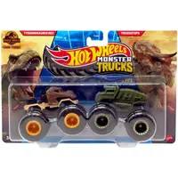 Set 2 masini Monster Truck, Hot Wheels, Jurassic World, Theory T Rex & Triceratops, JCC72