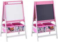 Trepied pentru desen 3 în 1 Ginger Home - Super Girl, tablă neagră/albă și rolă de hârtie