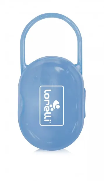 Suport transparent cu maner pentru 2 suzete sau tetine Blue