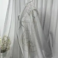 Perdea Monalisa din tulle si matase, gri argintiu, 140cm latime x 260cm inaltime, cu rejansa pt bara