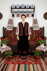 Costum Popular din catifea cu broderie traditionala Carmen 3