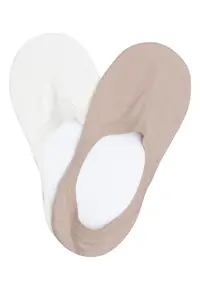Sosete dama Rome set de 2 perechi Bej - alb crem - Negru
