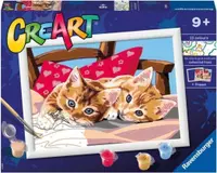 Set de pictură pe numere Ravensburger CreArt - Pisicuțe roșii