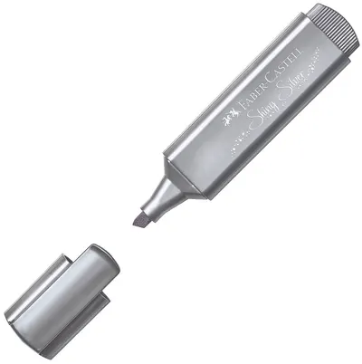 Textmarker Faber-Castell 1546 - Argintiu metalic