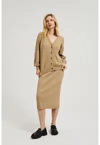 Fusta midi tricotata bej - Bej