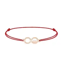 Amour - Bratara personalizata snur infinit si inimioara din argint 925 placat cu aur roz