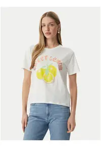 Tricou dama - alb - croiala regular fit - din bumbac-modal
