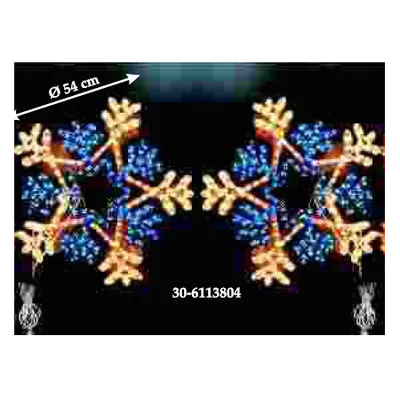 Fulg de zapada dublu transparent cu LED albastru