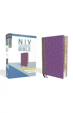 NIV, Thinline Bible, Giant Print, Imitation Leather, Gray/Purple, Red Letter Edition