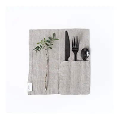 Buzunar pentru tacâmuri 2 buc. din in 23x23 cm Natural – Linen Tales