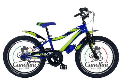 Bicicletă pentru băieți Canellini VORTEX 20" 1 viteză - Albastru/Verde/Negru