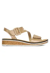 Sandale dama design modern - confort - auriu - piele ecologica