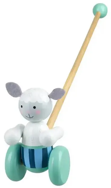 Jucărie de împins din lemn Orange Tree Toys - Animals Collection, Oaie