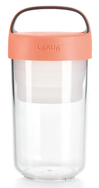 Bol pentru mâncare Lékué – On The Go, 600 ml, coral