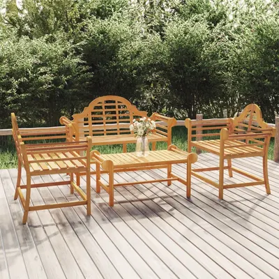 vidaXL Set mobilier de grădină, 4 piese, lemn masiv de tec