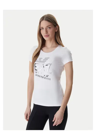 Tricou dama - alb - bumbac/elastan