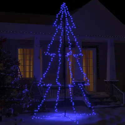 vidaXL Brad Crăciun conic 360 LED-uri, 143x250 cm, interior & exterior