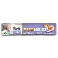 Recompense pentru pisici Brit Care Creamy Duo Mousse Chicken Duck 4 buc x 14 gr