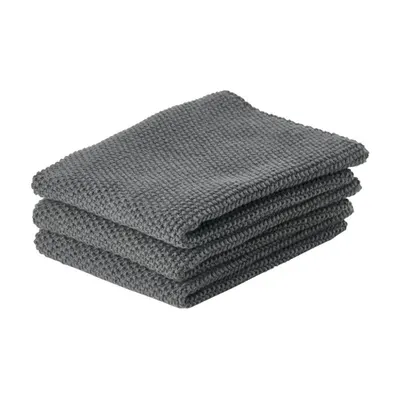 Set 3 prosoape bucătărie din bumbac Zone Garro, 27 x 27 cm, gri antracit