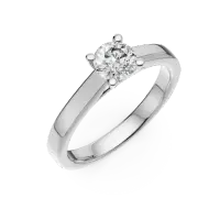 Inel de logodna din aur alb cu un diamant solitaire de 0.34ct