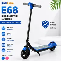 Trotineta electrica pentru copii KidsCare E68 Albastru, motor 110W, baterie 24V 2.5 Ah, viteza 15 kmh, bluetooth si lumini