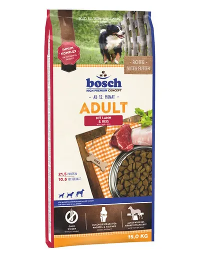 BOSCH Hrana uscata pentru caini adulti, cu miel si orez 15 kg