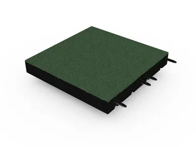 Placă de cauciuc 75mm - 50x50 cm - Verde - Îmbinare cu cep și mortar