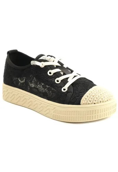Pantofi dama perforati 23Y209 - Negru
