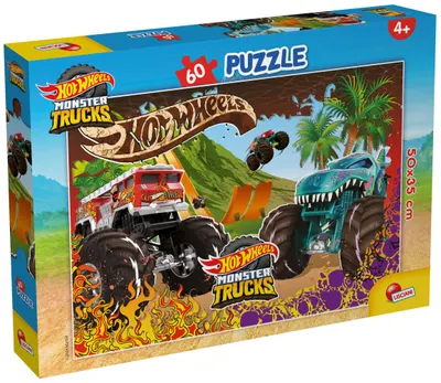 Puzzle pentru copii Lisciani din 60 XXL piese - Hot Wheels