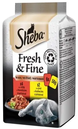 Sheba Minipouch Selectii De Pui/Vita 6X50 G