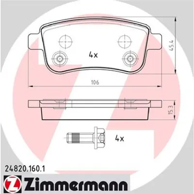 Set placute frana, frana disc ZIMMERMANN 24820.160.1