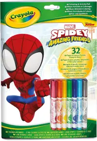 Carte de colorat Crayola - Spidey, cu 7 markere