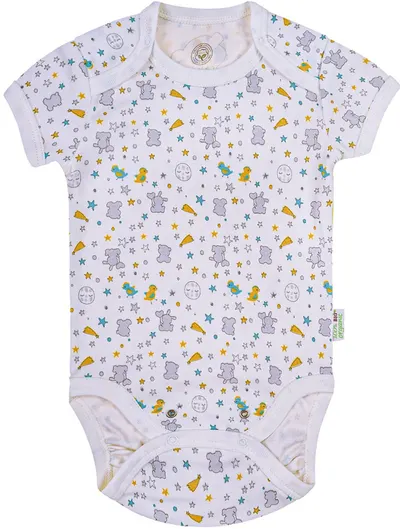 Body cu mânecă scurtă Bio Baby - bumbac organic, 74 cm, 6-9 luni, multicolor