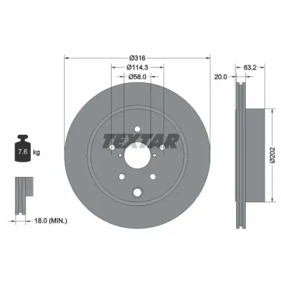 Disc frana TEXTAR 92243703