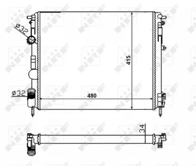 Radiator Apa Racire Motor Dacia Logan, Logan Express, Logan Mcv, Sandero, Solenza; Renault Clio Ii, Kangoo, Kangoo Express, Logan I, Thalia I, Thalia Ii 1.2-1.9d Dupa 1997