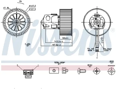 Ventilator habitaclu potrivit BMW Seria 5 (F10), 5 (F11), 5 GRAN TURISMO (F07), 6 (F12), 6 (F13), 6 GRAN COUPE (F06), 7 (F01, F02, F03, F04); ROLLS-ROYCE DAWN, GHOST I, WRAITH 1.6-6.6 02.08